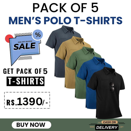 Pack of 5 Premium Polo T Shirts