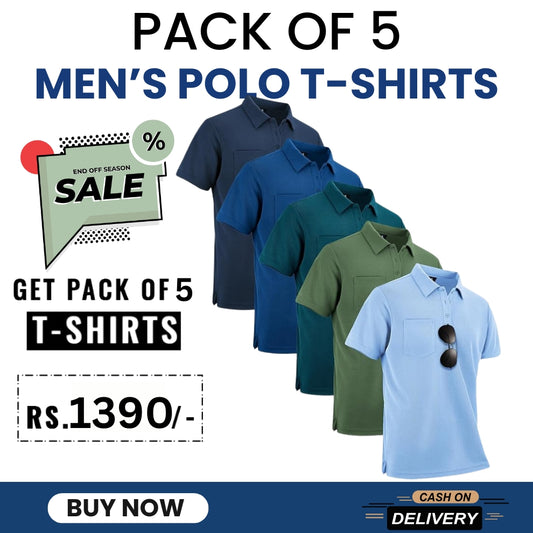 Pack of 5 Premium Polo T Shirts