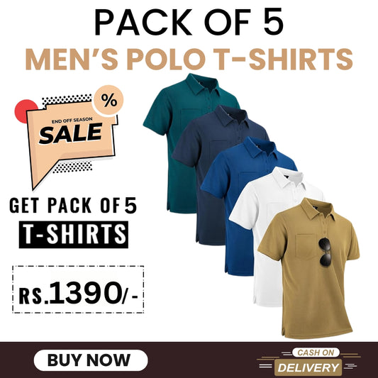 Pack of 5 Premium Polo T Shirts