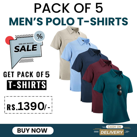 Pack of 5 Premium Polo T Shirts