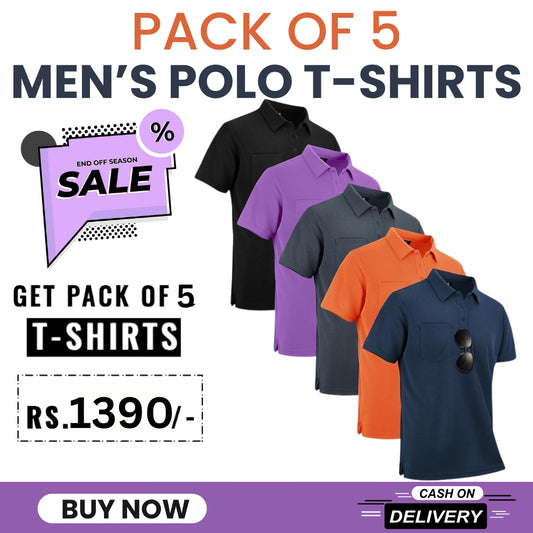 Pack of 5 Premium Polo T Shirts